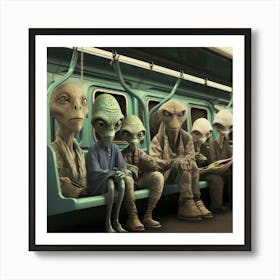 Alien Subway 2 1 Art Print