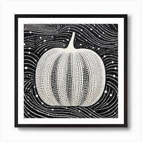 Yayoi Kusama Inspired Pumpkin Black And White 4 Art Print