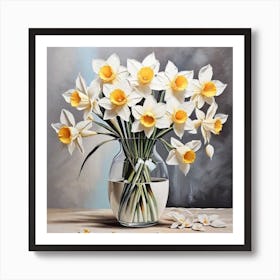 Daffodils In A Vase 9 Art Print