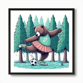 Soccer Bear for Kids Poster