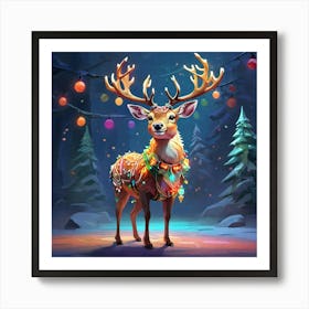 Christmas Deer 9 Art Print