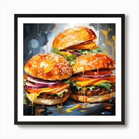 Modern Burger Bliss Contemporary Art Art Print