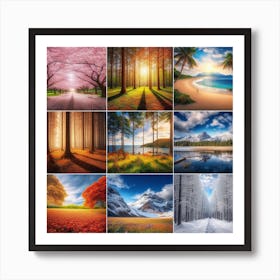 nature in different seasons 3 Art Print