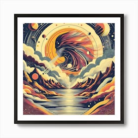 Adrift In Space Art Print