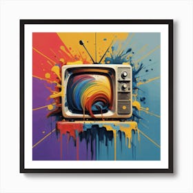 Abstract Painting Style Tv Broadcast Art Print