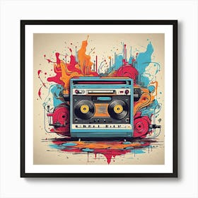 Boombox Canvas Print Art Print