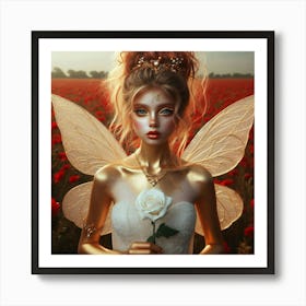 Fairy In A Field Of Poppies Art Print