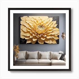 Large yellow dahlia flower 1 Art Print