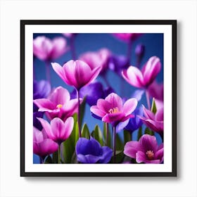 Crocus Flowers Art Print