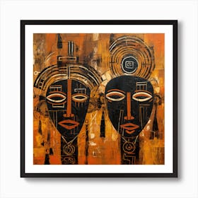 African Masks Art Print