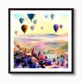 Watercolor Of Cappadocia 2 Art Print