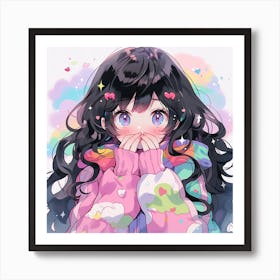 Cute Anime Girl 1 Art Print