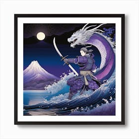 Samurai Dragon Art Print