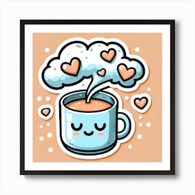 Kawaii Coffee Art Print