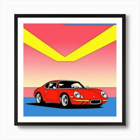 Red Racer in Colorful Pop Art Glory Art Print