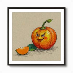 Angry Pumpkin Art Print