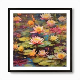 Water lilys meadow Art Print