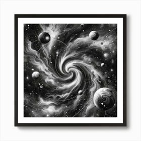 Black and White Abstract Art 267 Art Print