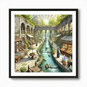 Cascade Sovereignty Market Features Art Print