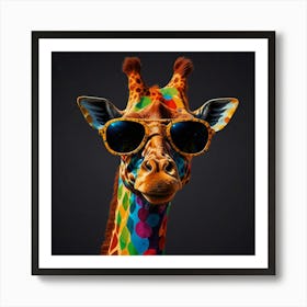 Giraffe With Sunglasses 1 Art Print