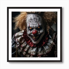 Clown With Red Eyes Art Print