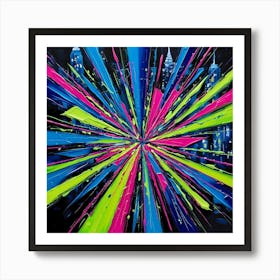 Neon Explosion Art Print