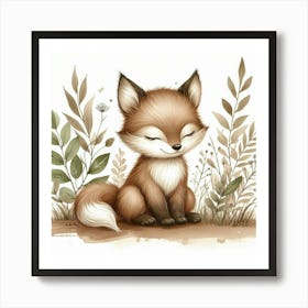 A cute baby fox 1 Art Print