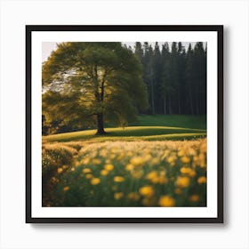 Lone Tree In A Field 2 Art Print