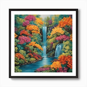 Waterfall In The Forest Art Print