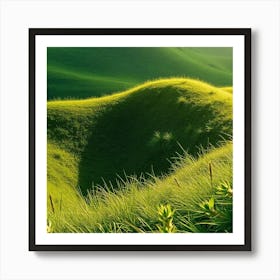 Emerald Waves: Nature's Rolling Serenity Art Print