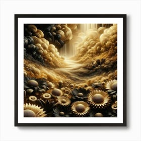 Golden Sunflowers Art Print