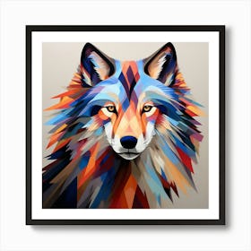 Abstract modernist Wolf 1 Art Print