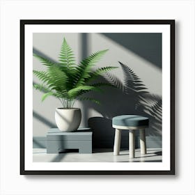 Fern In A Pot 4 Art Print