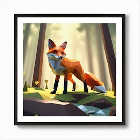 Fox In The Forest 51 Art Print