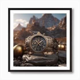 Watch On A Rock Art Print