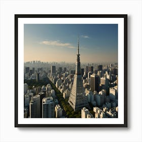 Aerial View Of Tokyo Tower Art Print