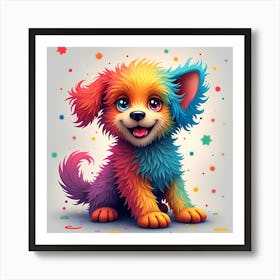 Colorful Puppy Art Print