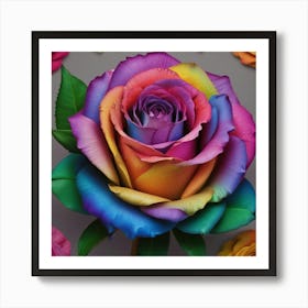 Rainbow Rose 12 Art Print