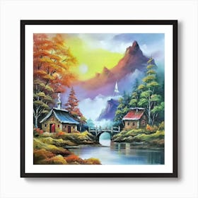 Multicolored landscape. 7 Art Print