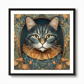 william Morris inspired Cat 1 Art Print