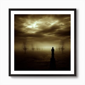 Lone Figure In The Dark Art Print