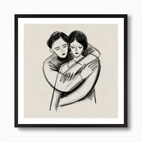 Couple Hugging 1 Art Print