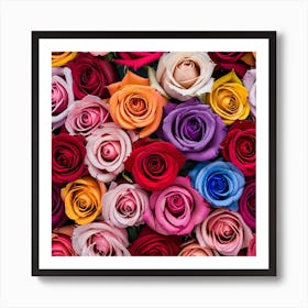 Colorful Roses Background 46 Art Print