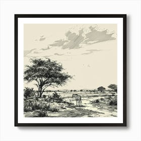 Giraffes In The Wild Art Print