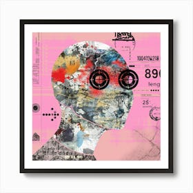 Collage Face 23 Art Print