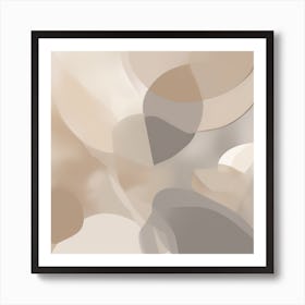 A Sophisticated Muted Neutrals Abstract 7 Art Print