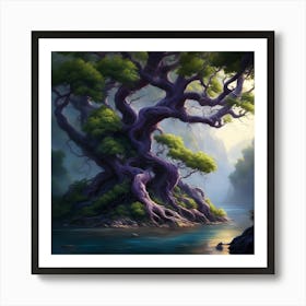 Twisted Purple Tree Art Print