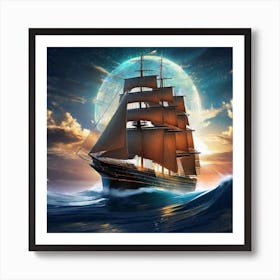 Ship In The Ocean 1 Art Print