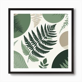 Scandinavian style, Green fern 1 Art Print