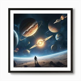 Planets In Space Art print paintings Art Print